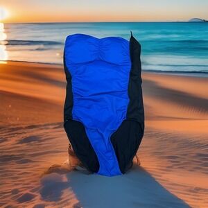 NWT Spanx Assets Power Swimsuit Color Block One Piece Retro Small/S Berry/Black